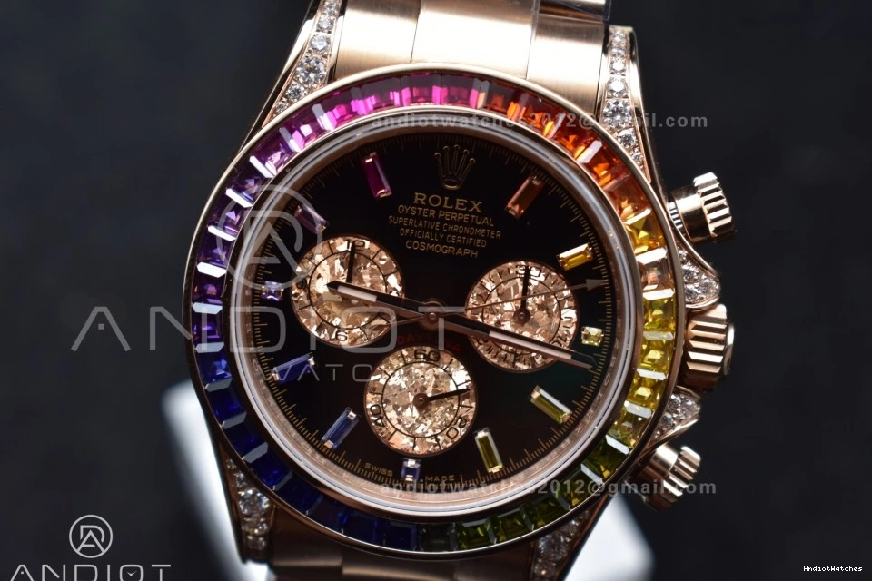 Rainbow Daytona Bracelet Black ZF Best Diamonds 1:1 116595RBOW Edition Durable on SH 776 RG Dial 1004